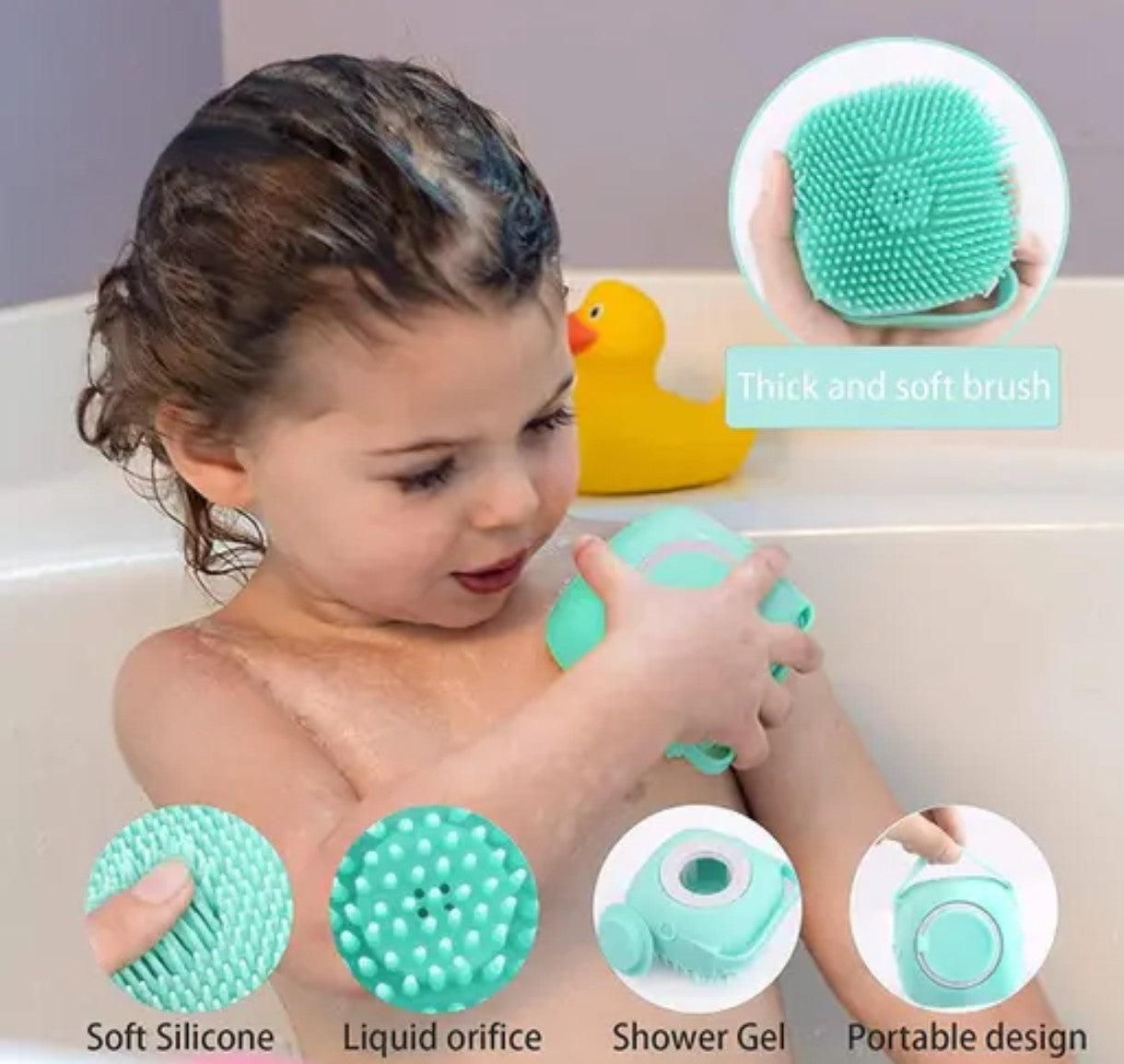 Silicon soap dispenser bath scrubber