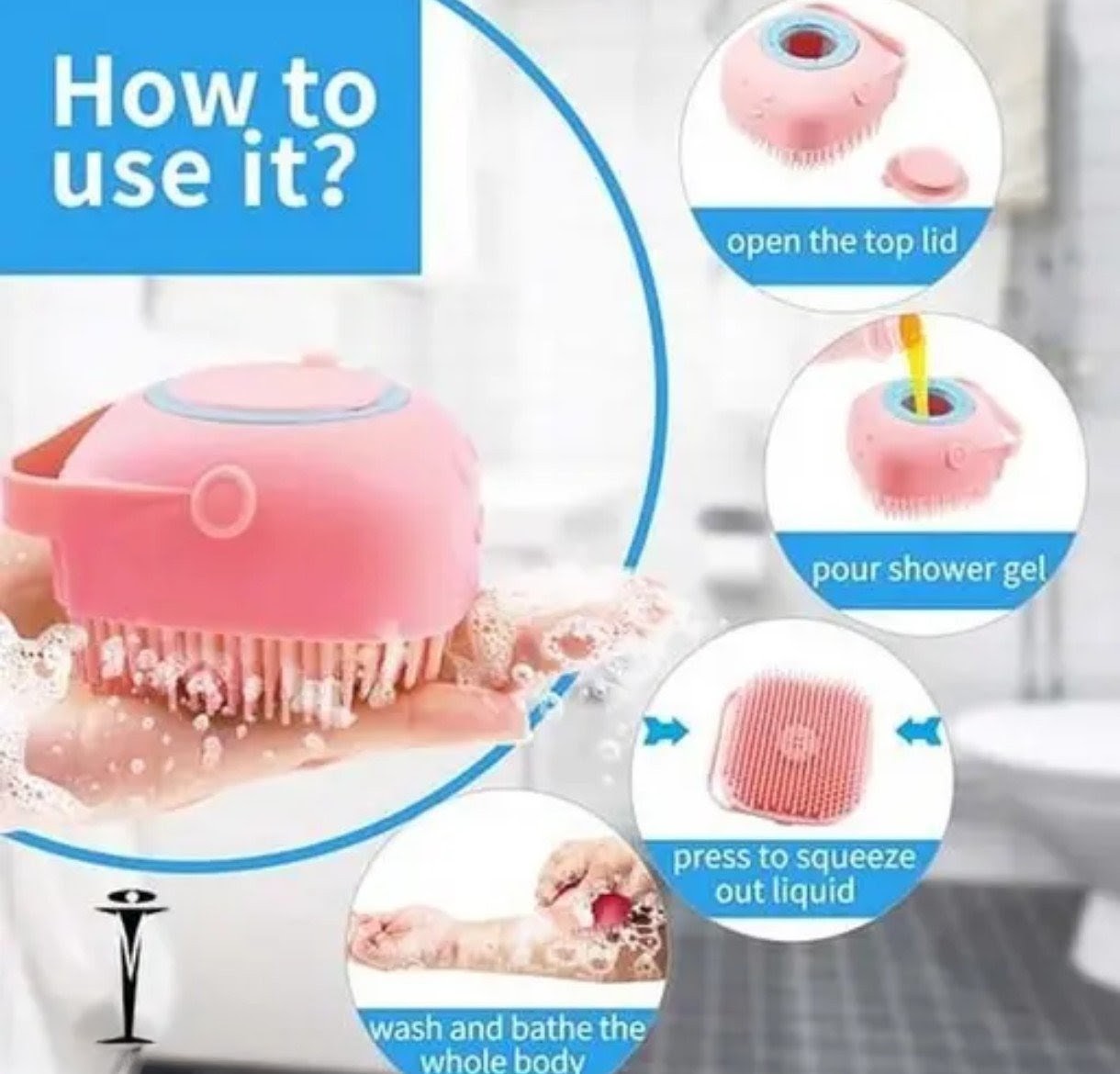 Silicon soap dispenser bath scrubber