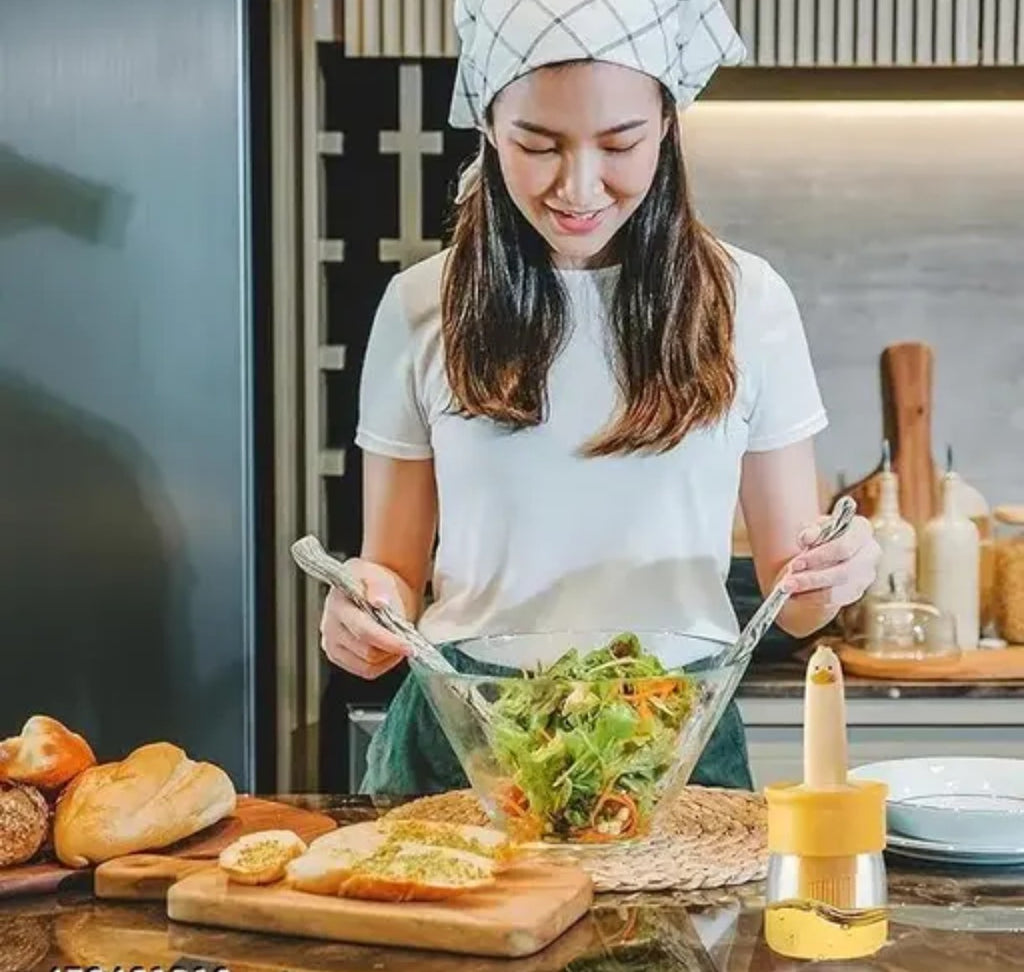 Oil Dispenser Bottle with Silicone Brush Leakproof Glass Jar for Cooking, Baking, BBQ | Versatile Oil Container with Brush